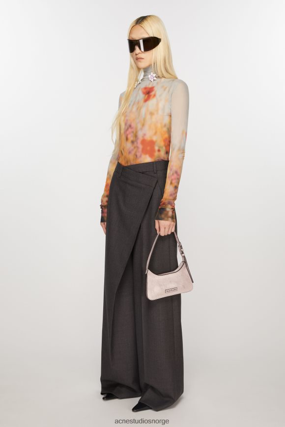 Acne Studios platt mikro skulderveske N2PP4F838 tilbehør pastell rosa