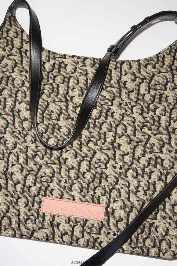 Acne Studios tallerken skulderveske N2PP4F796 tilbehør beige/svart