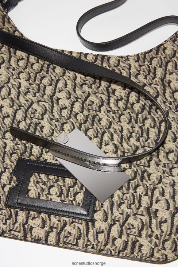 Acne Studios tallerken skulderveske N2PP4F796 tilbehør beige/svart