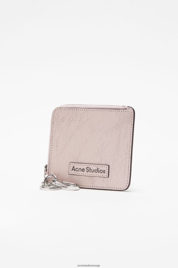 Acne Studios lommebok i skinn med glidelås N2PP4F840 tilbehør pastell rosa