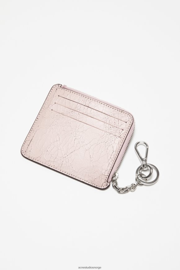 Acne Studios lommebok i skinn med glidelås N2PP4F840 tilbehør pastell rosa