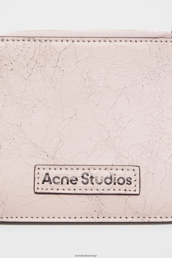 Acne Studios lommebok i skinn med glidelås N2PP4F840 tilbehør pastell rosa