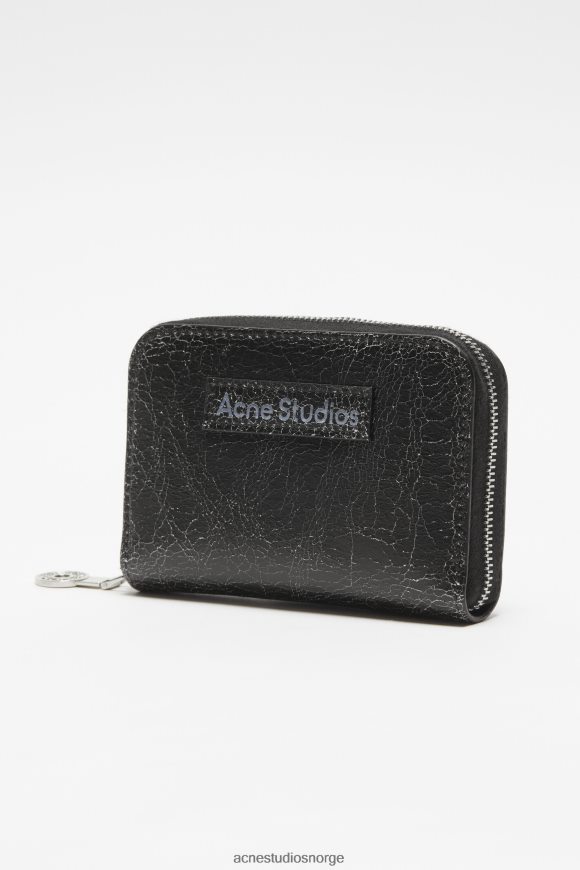 Acne Studios lommebok med glidelås i skinn N2PP4F466 tilbehør svart