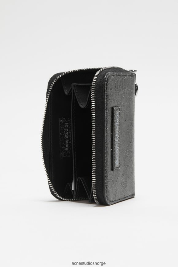 Acne Studios lommebok med glidelås i skinn N2PP4F466 tilbehør svart