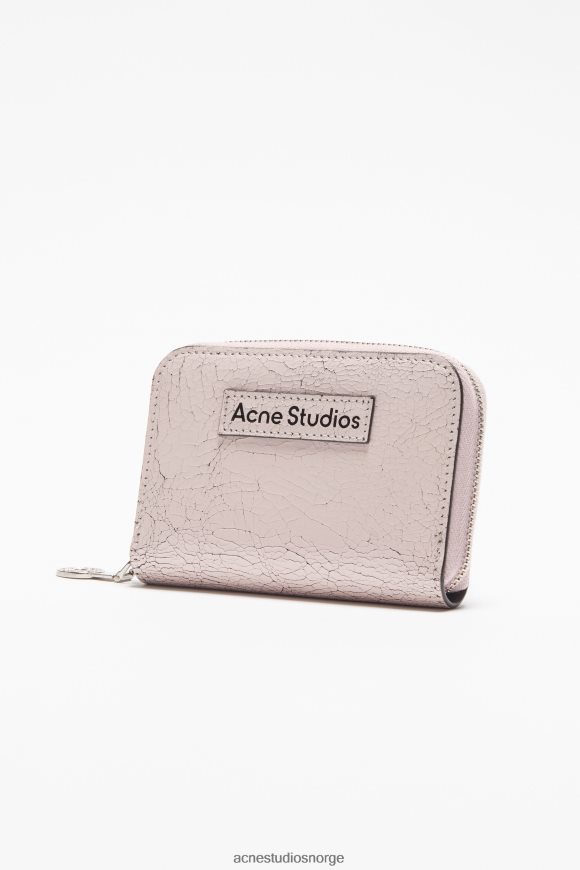 Acne Studios lommebok med glidelås i skinn N2PP4F839 tilbehør pastell rosa