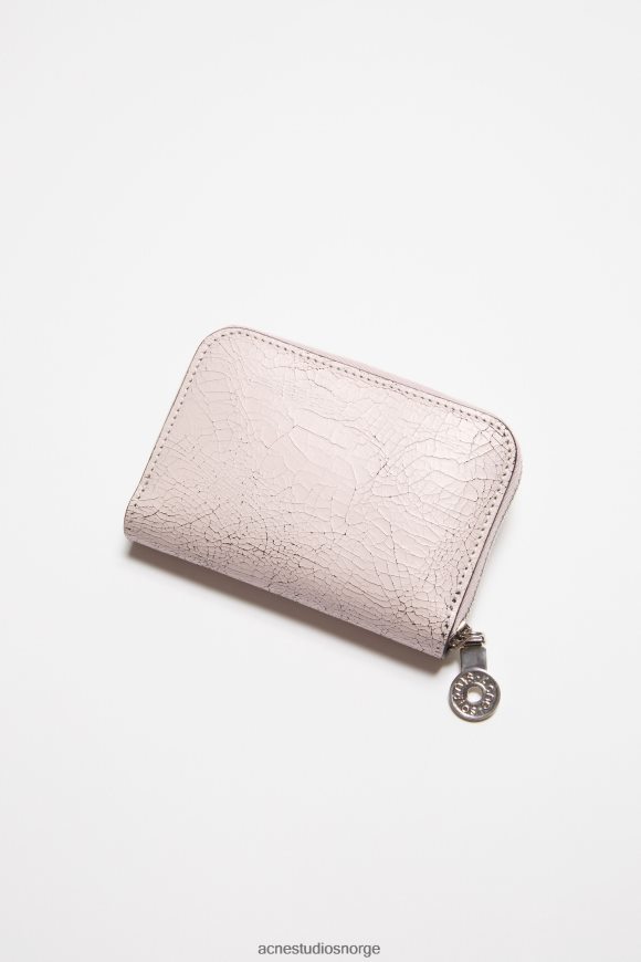Acne Studios lommebok med glidelås i skinn N2PP4F839 tilbehør pastell rosa