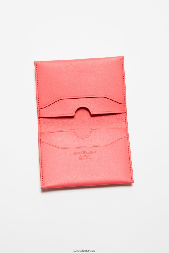 Acne Studios sammenfoldet lommebok i skinn N2PP4F803 tilbehør elektrisk rosa