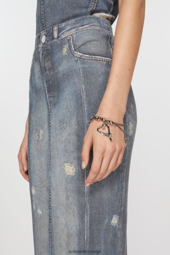 Acne Studios hjerte sjarm halskjede N2PP4F648 tilbehør antikk sølv