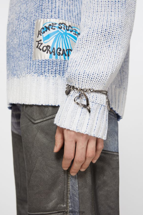 Acne Studios hjerte sjarm halskjede N2PP4F648 tilbehør antikk sølv