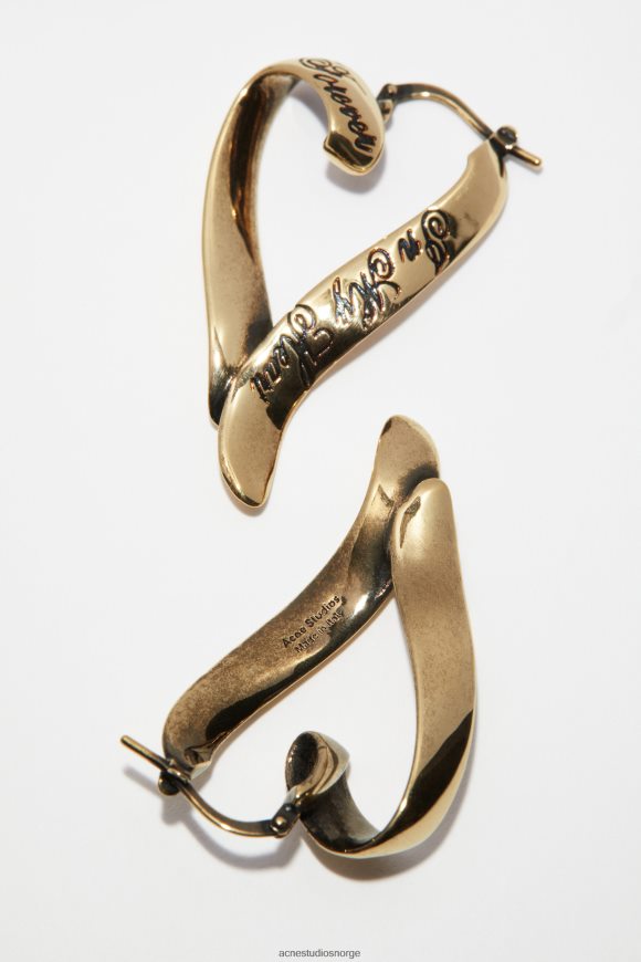 Acne Studios hjertebøyler N2PP4F700 tilbehør antikt gull