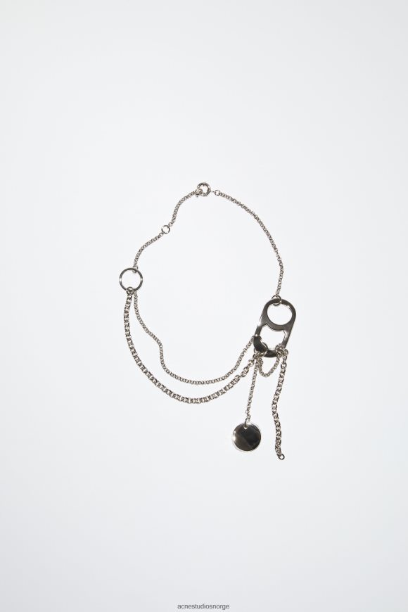 Acne Studios kan puller halskjede rullebane show N2PP4F656 tilbehør antikk sølv