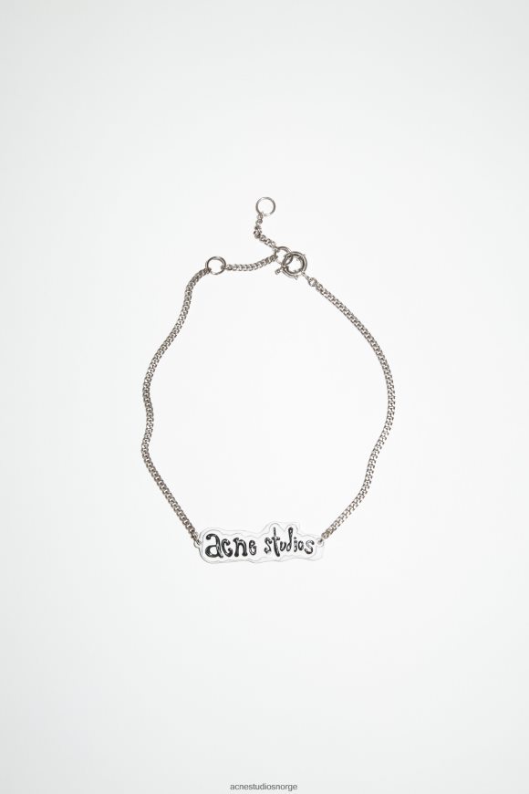 Acne Studios kjede med logoetikett N2PP4F683 tilbehør sølvgrå