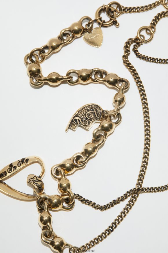 Acne Studios sjarm halskjede N2PP4F701 tilbehør antikt gull