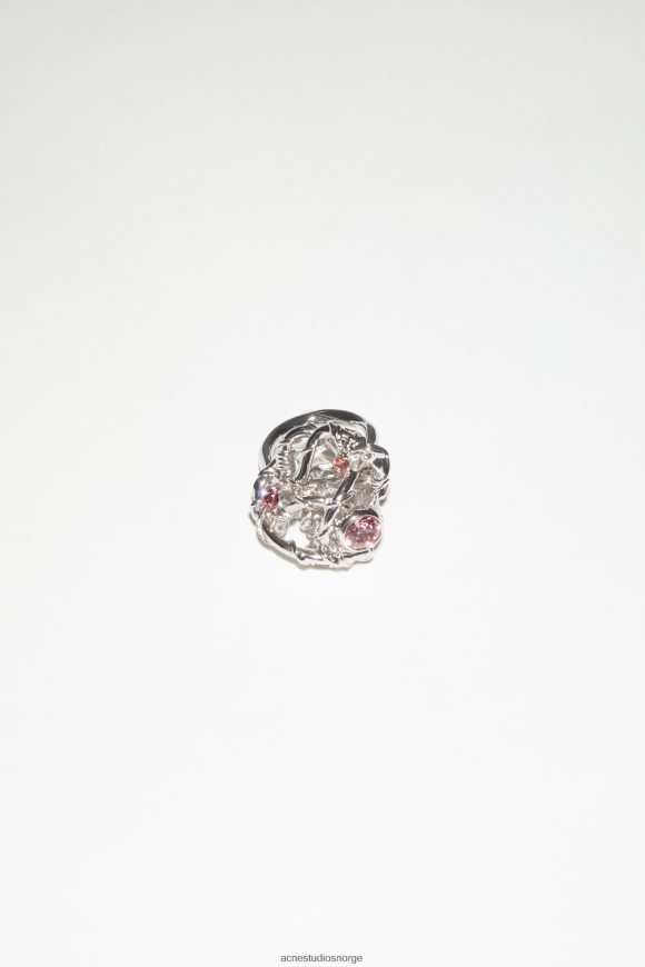 Acne Studios skulpturell krystallring N2PP4F692 tilbehør sølv/rosa