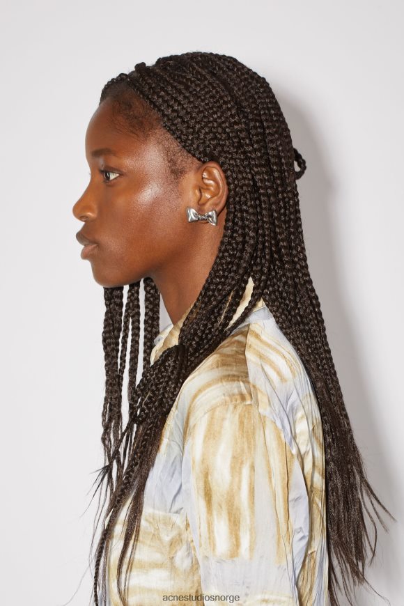 Acne Studios sløyfe øredobber N2PP4F652 tilbehør antikk sølv