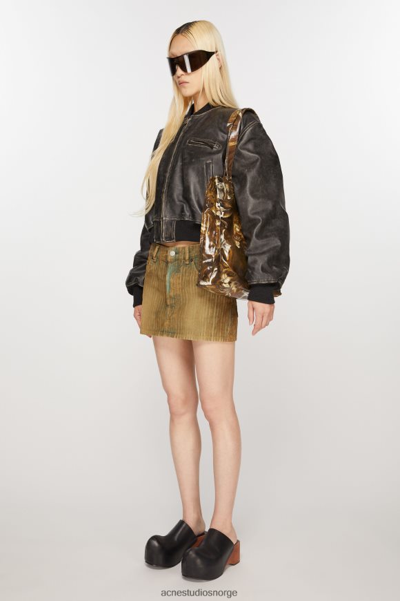 Acne Studios skulderveske med logo N2PP4F622 tilbehør cognac brun multi