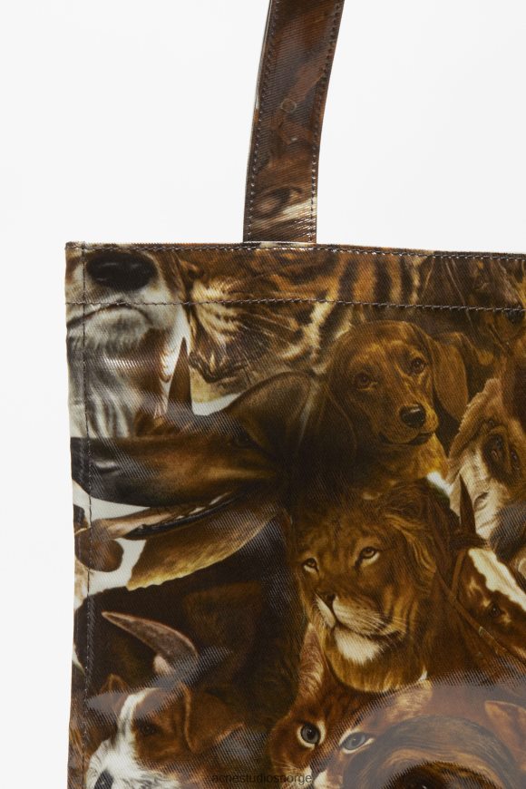 Acne Studios skulderveske med logo N2PP4F622 tilbehør cognac brun multi