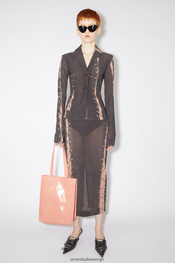 Acne Studios skulderveske med logo N2PP4F867 tilbehør lakserosa